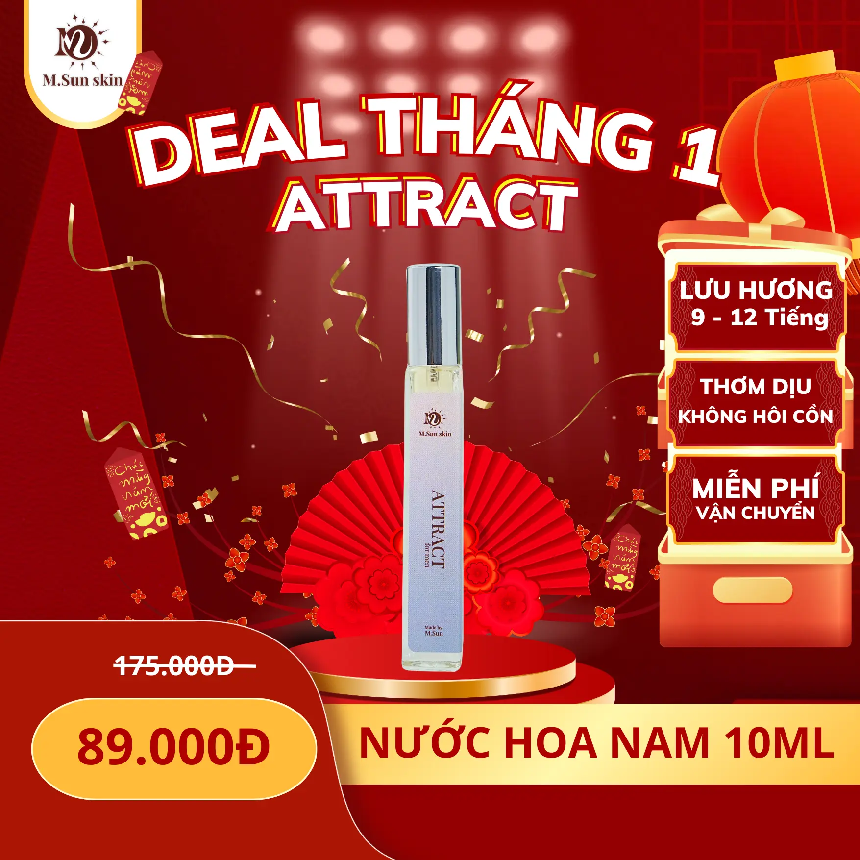 Nước hoa Nam - ATTRACT (Bad boy, hẹn hò, đi tiệc) - Lưu hương 9 - 12 Tiếng (Perfume Men)