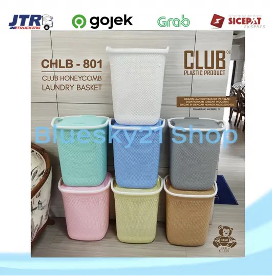 KERANJANG BAJU PLASTIK CLUB RATTAN / CHLB 801 / LAUNDRY BASKET RATTAN CLUB CHLB 801 / LAUNDRY BASKET RATTAN MURAH Pakaian Biru Pakaian 1