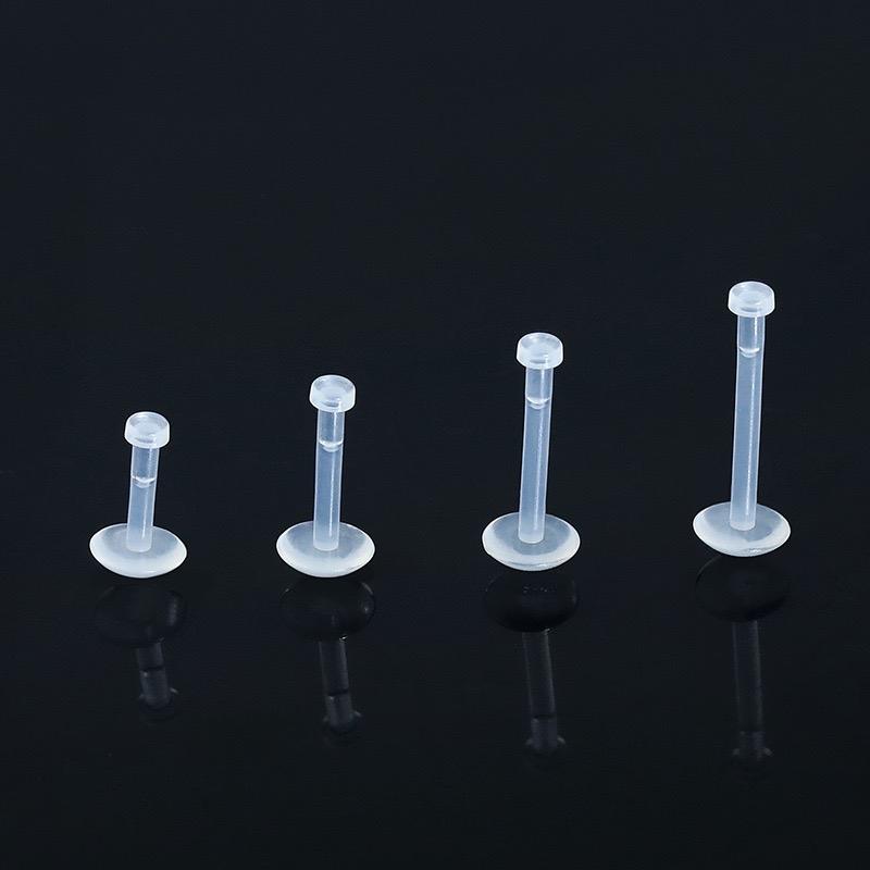 1 Chiếc Khuyên Tai Môi Mũi ...Chân Dẹt Trong Suốt Chốt 2mm Bằng Nhựa Sinh Học An Toàn Với Lỗ Xỏ Mới Nhựa Nhựa