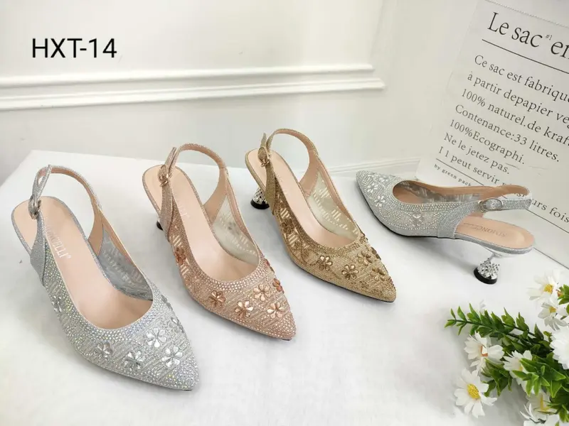 Simoncelli Sepatu Wanita Heels Tali Belakang 5 Cm Heels Pesta Kondangan Kuliah High Heels Import HXT-14 High 4