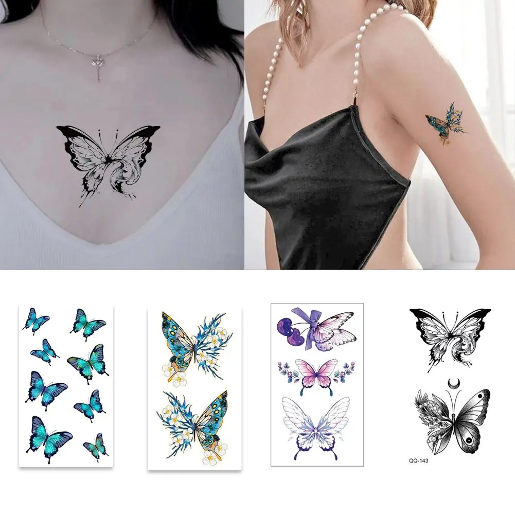 Miếng Dán Hình Xăm, Không Thấm Nước, Lâu Trôi, Thiết Kế Hình Bướm, Hình Xăm Giả, Hình Xăm Cơ Thể Tạm Thời, B3Z5