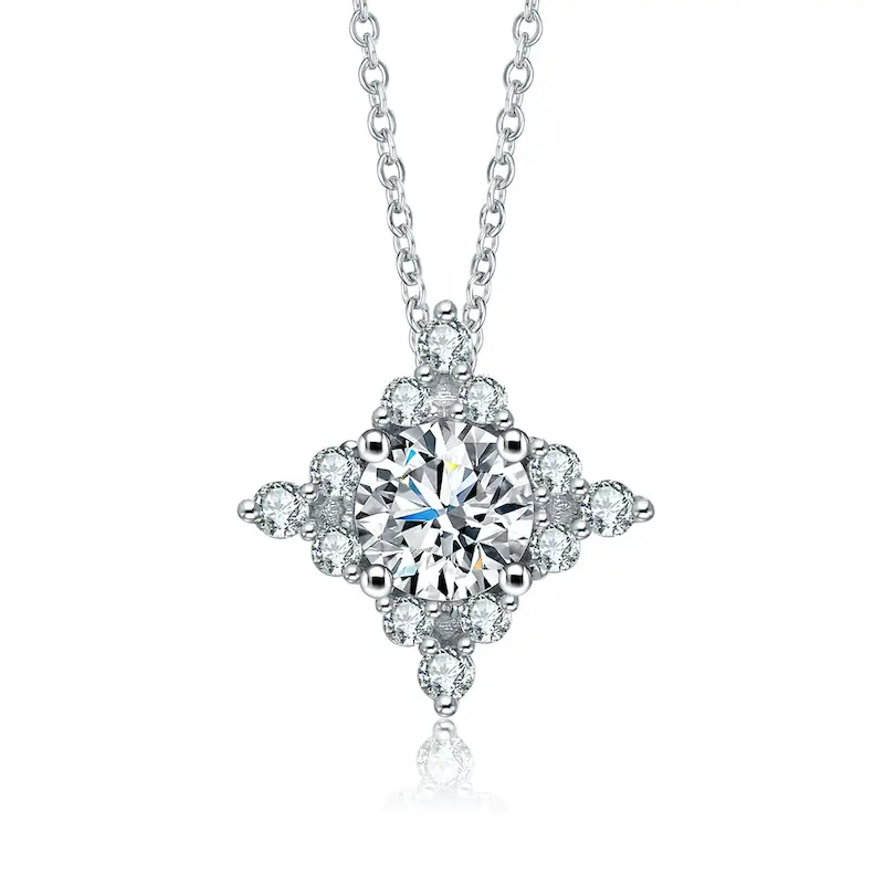 Meez Hong Kong mặt dây chuyền vàng trắng  JDR0835-P 14K hình ngôi sao Dazzling Star gắn đá CZ sang trọng