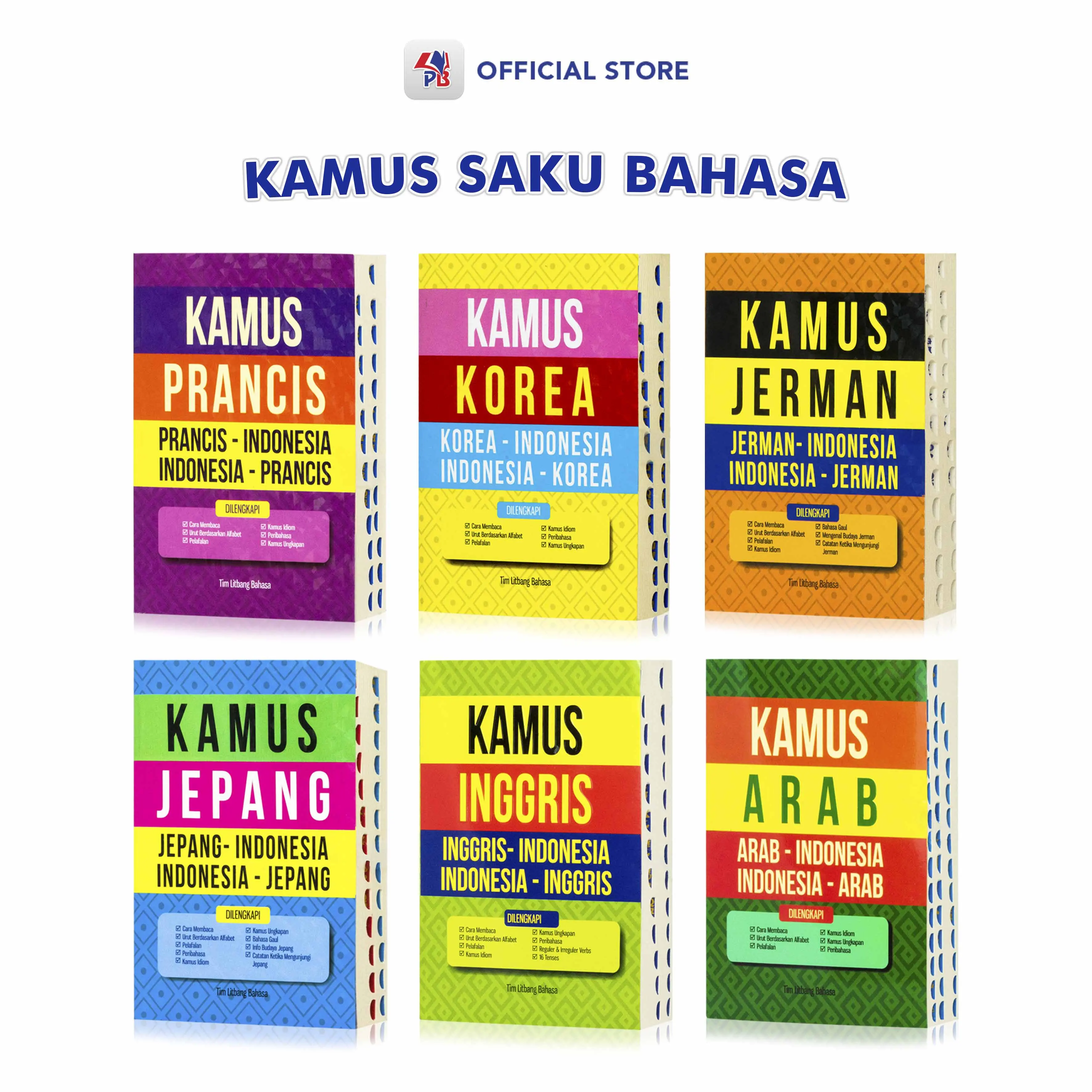 Kamus Saku : Bahasa Inggris / Arab / Jepang / Jerman / Korea / Prancis Index Best Seller / Pustaka Baru Press - PM