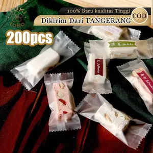 200pcs Kantong Plastik Kemasan Nougat 4*9.5cm Packing Cookies Nougat Plastic Packaging Bag