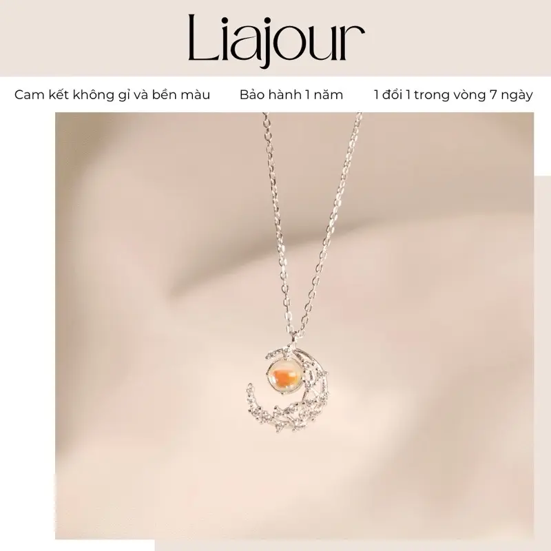 [Bạc 925] - Bảo hành trắng sáng  - Dây chuyền Aurora đá đổi màu theo ánh sáng