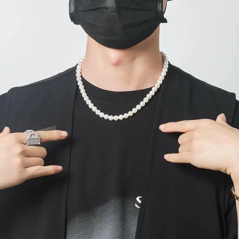 Vòng cổ ngọc trai nam - dây chuyền ngọc trai nhân tạo trơn sang trọng phù hợp với nam và nữ BEAR18 - D27 6