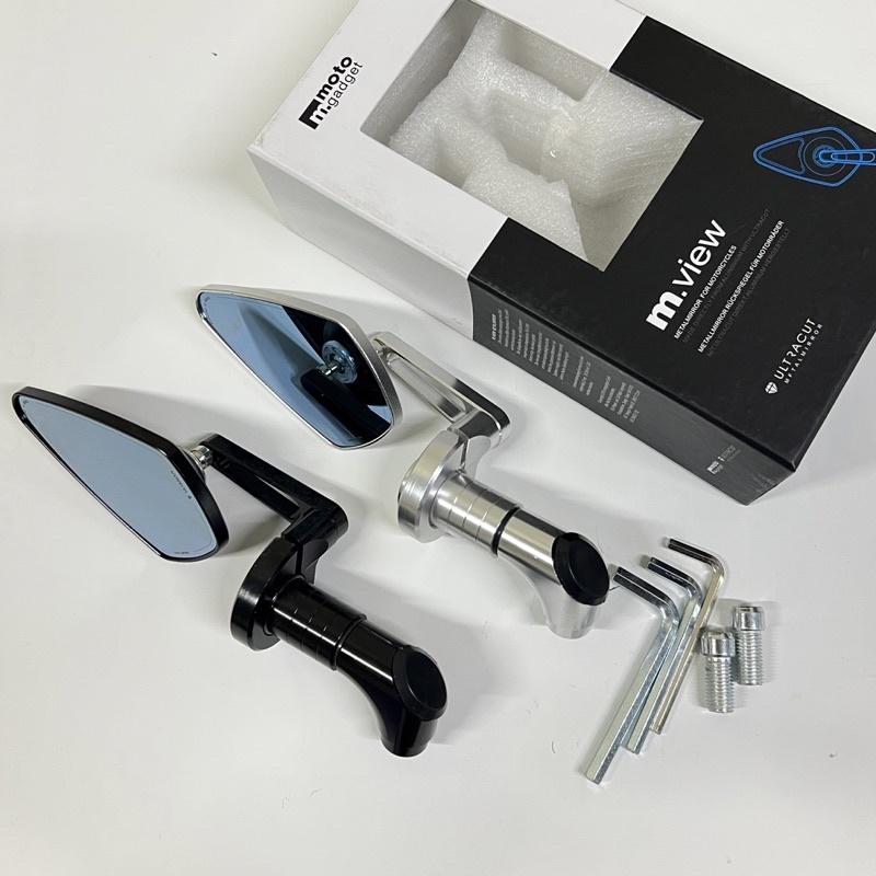Gương Chiếu Hậu Xe Máy Kiểng M.VIEW Nhôm CNC 2 trong 1 Motogaget, gương xanh Nano Chống Chói, chân 744 full phụ kiện kính chiếu hậu, Phụ Kiện gù vespa