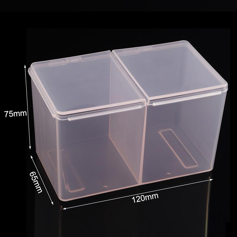 Product Introduction of 1Pc Nail Towel Storage Box Cotton Pad Independent Double Grid Nail Wash Towel Storage Box With Dust Proof Cover Nail Accessories 21