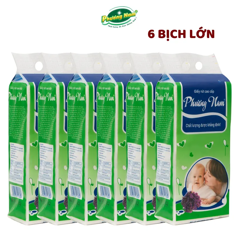 [COMBO 6 Bịch] Giấy Rút Treo Tường 1500 Tờ Phương Nam cao cấp lớn hương Lavender dịu nhẹ - Tiện Dụng, An Toàn, Thân Thiện Với Mọi Loại Da gia yves in h cong nghiep 6