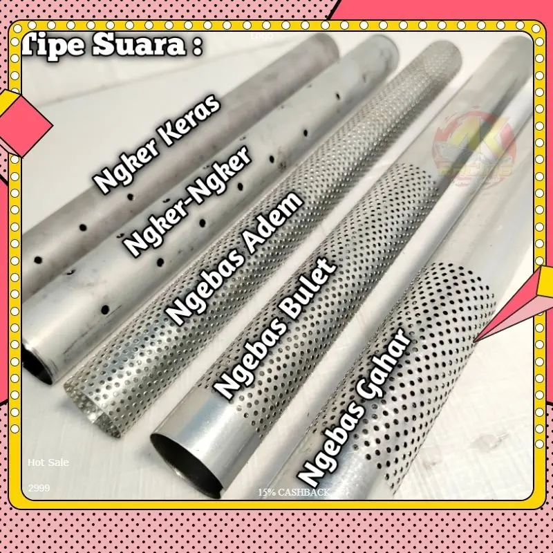 SARINGAN BOR BOR AN SARANGAN STANDAR RACING MATIC/Sarbor Standar Racing Sarangan Knalpot Sar Full /Sarteng /1/4 Bor-Boran inlet 38mm Panjang 40cm Halus Suara Ngebas Adem semakin banyak lubang suara yang di hasilkan semakin adem