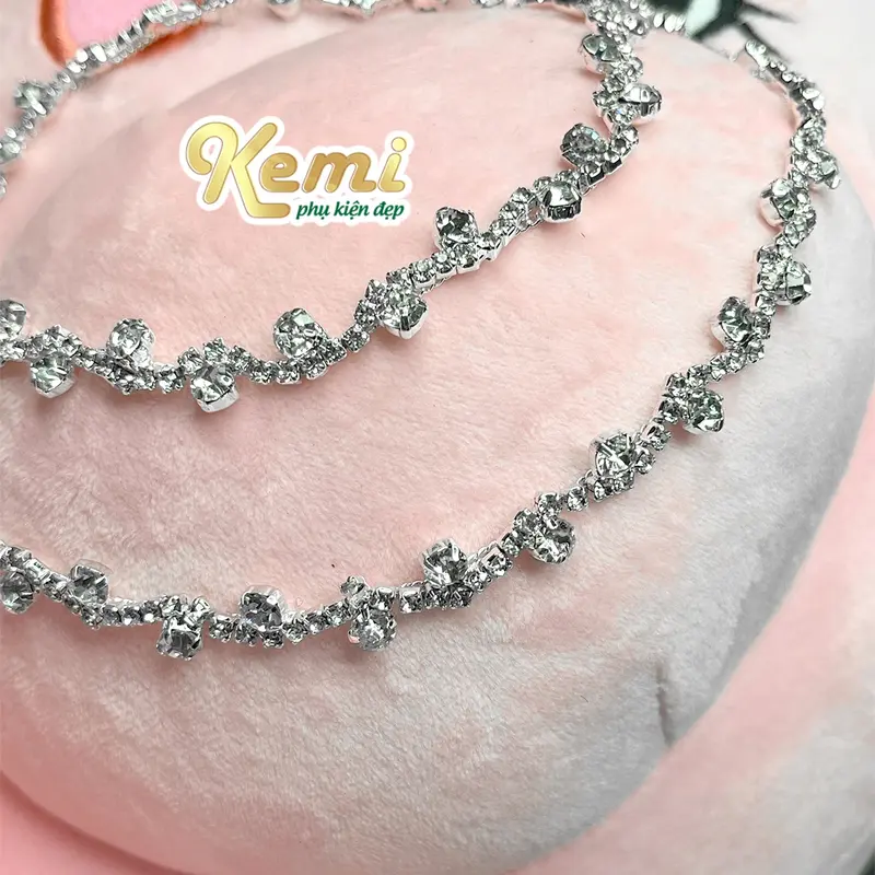 Dây đá dấu ngã size 8mm (dài 1m) viền váy đầm thời trang cho nữ 0