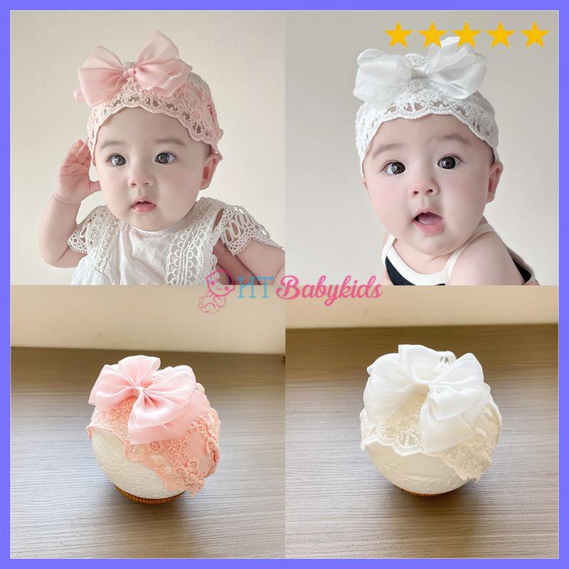 MẪU MỚI Băng Đô Tuban Che Thóp Ren Tiểu Thư Nơ Xinh Cho Bé Gái Phụ Kiện Tóc Cài Tóc