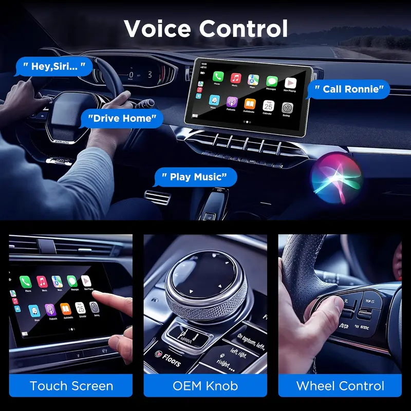 Wireless Car Adapter, Car Wireless Adapter, Plug & Play Car Adapter, Compatible with iPhone & Android, Support Car Original Control 7