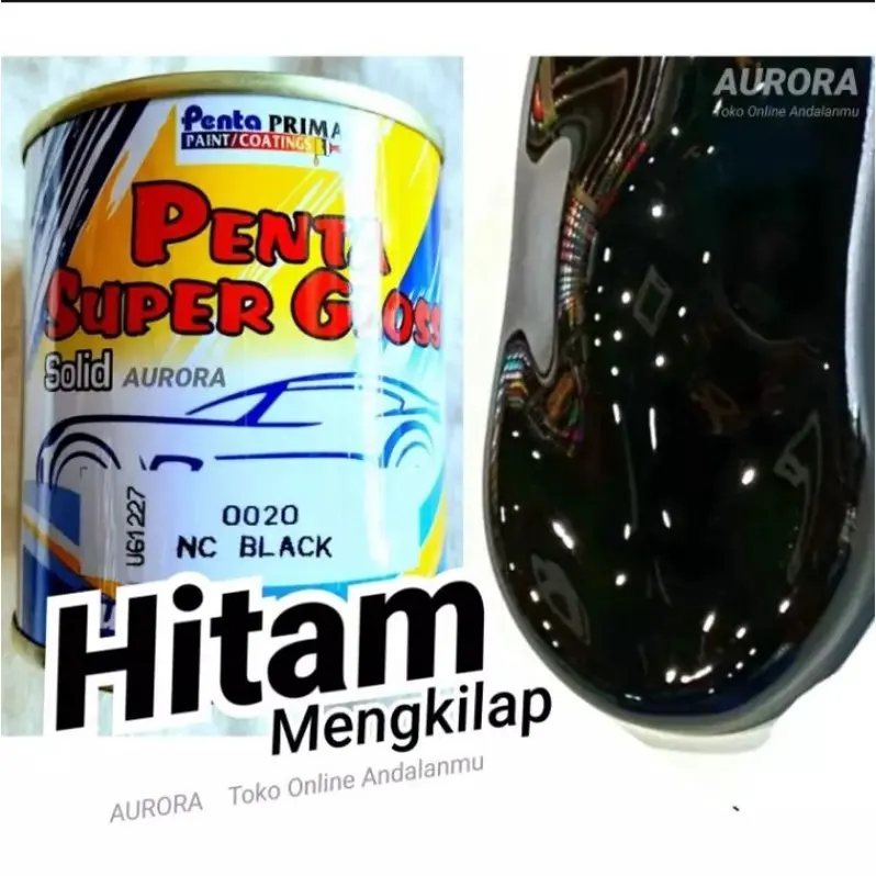 Penta super gloss black hitam mengkilap Solid Biasa standart cat mobil motor sepeda gloss