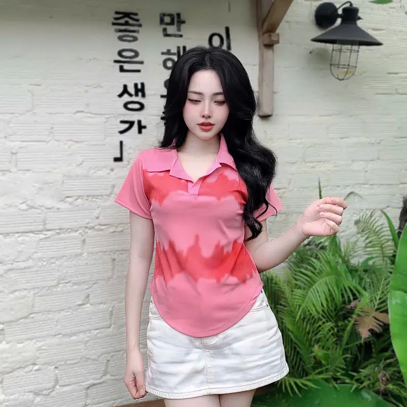 Áo Thun Polo Phối In Hình Họa Tiết Vải Thun Tăm Mềm 45- 90Kg Bigsize Dễ Thương Top Nữ Women - B.1521 4