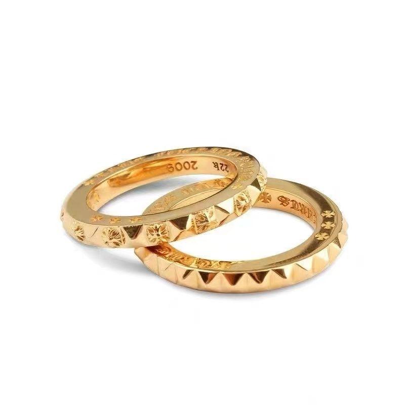 Premium CH Gold Ring Classic Cross Design with Sanskrit Inscription ...