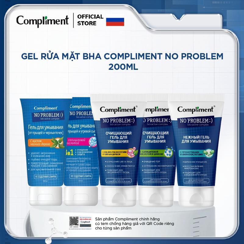   DEAL ĐỘC QUYỀN LIVESTREAM  Gel rửa mặt BHA Compliment No Problem 200ml 