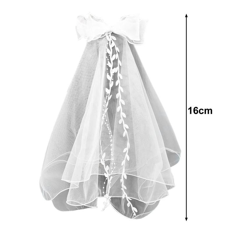 behydes- Hair Decoration Curly Hair Bridal Princess Bow Hair Accessories for Wedding Photography and Performance Bridal Double Layer Head with Hair Comb 5
