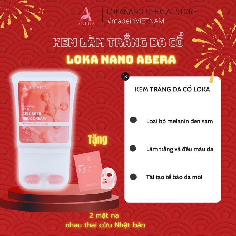 Kem dưỡng trắng da cổ Loka Nano - Làm trắng vùng da cổ Collagen Skincare