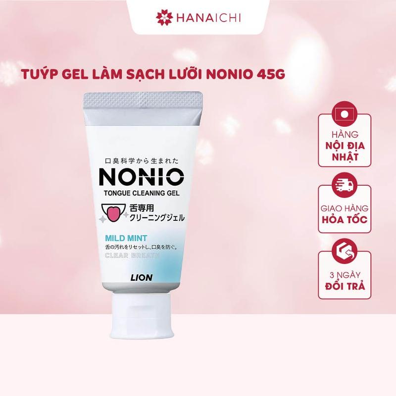  Tuýp gel vệ sinh lưỡi Nonio Tongue Cleaner Gel giúp làm sạch lưỡi hương bạc hà 45g - Nội địa Nhật 