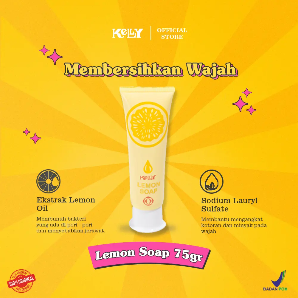 Kelly Lemon Soap 75gr Original BPOM
