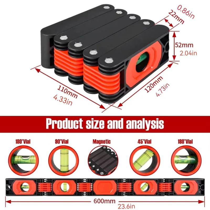 Foldable Level Ruler, 1 Count Professional Hand Measuring Tool, Corner Measuring Woodworking Tool, Precise Leveling Tool, Angle Measuring Ruler 1