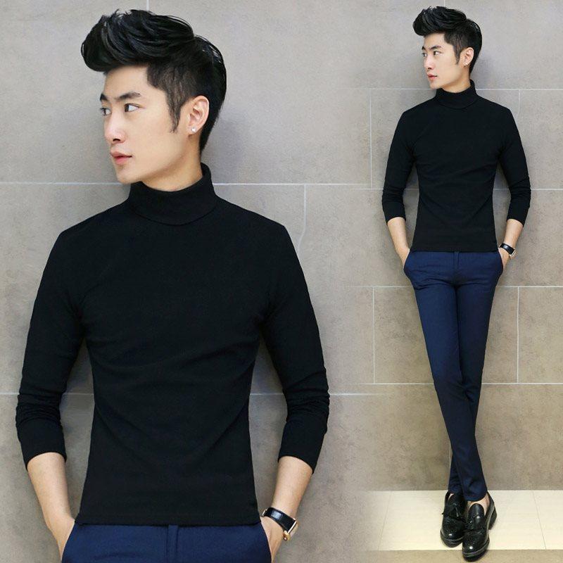 Áo Len Cổ Lọ Dài Tay, Dễ Phối Đồ Dành Cho Nam, 3094 Menswear Shirt 1
