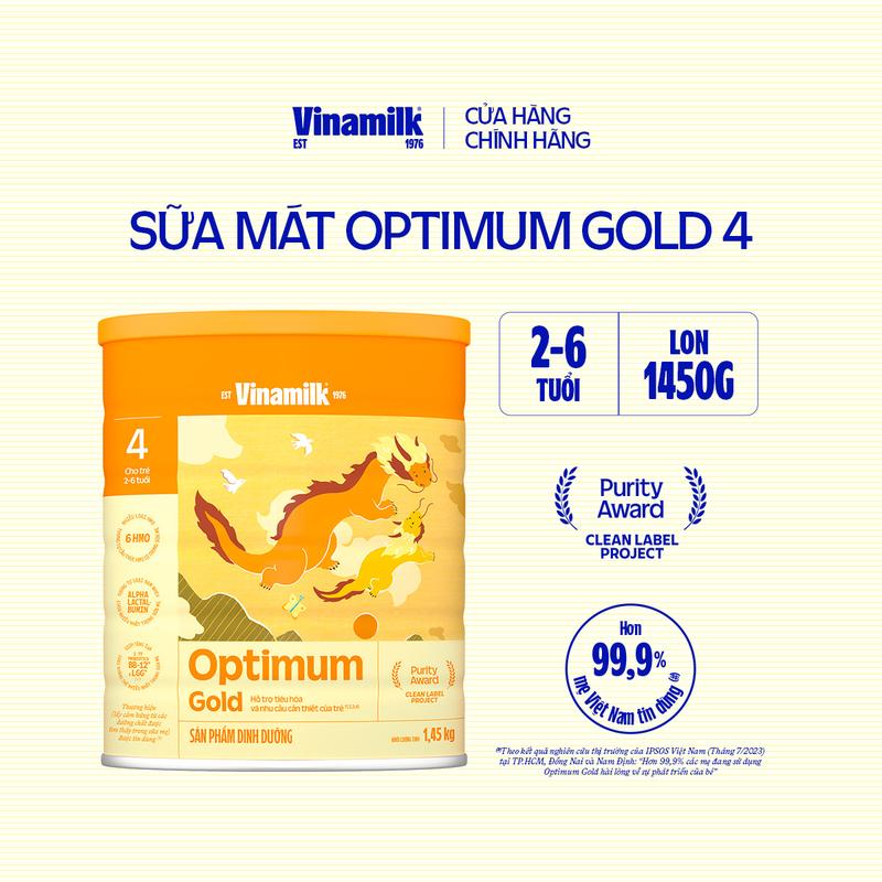 Sữa bột Vinamilk Optimum Gold 4 1450g cho bé từ 2-6 tuổi