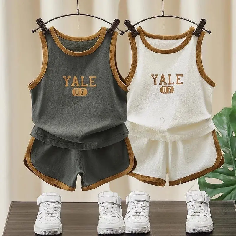 Bộ Quần Đùi Áo Vest Không Tay Cho Bé Trai, Bộ Sưu Tập Mùa Hè Mới, Thích Hợp Cho Trẻ Mới Biết Đi Và Trẻ Em, Phong Cách Trẻ Em, Ngoại Cỡ, Năm 2025