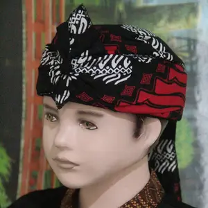 iket kepala blangkon TRADISIONAL sunda jawa atas tutup uk dewasa dan anak (IKET MERAH) Karet