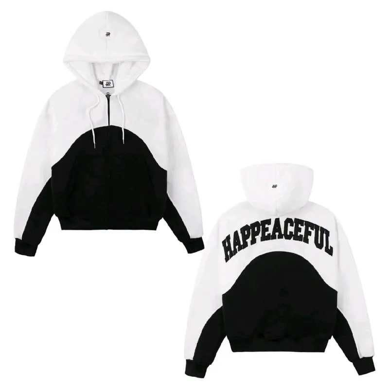 Áo khoác hoodie Zip Logo thiêu HAPPEACEFUL  nam_nữ  năng động aos weaternam hoodie  nocturnal Menswear Nhung peaceful whenever  hoodie 3