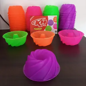 36 pcs cetakan kue puding bentuk twister diameter 7cm besar merk kh Spiral Kitchenware Plastik