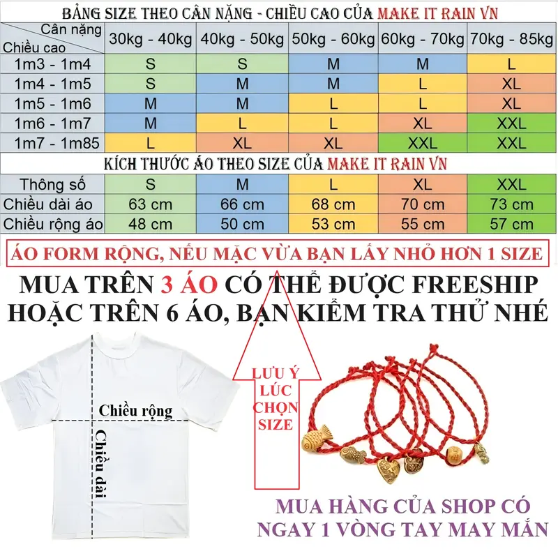 [MUA ÁO CÓ QUÀ] Áo Thun Unisex HAPPY IN NỔI Make It Rain VN, Áo Phông Nam Nữ Form Rộng Cổ Tròn 5