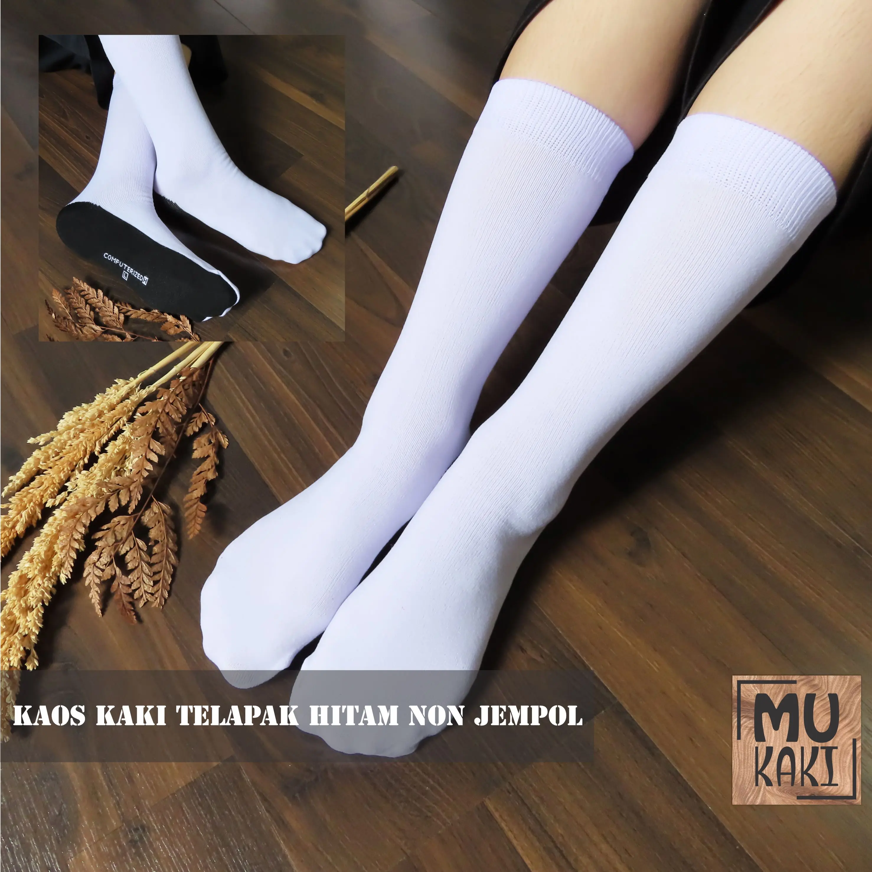 Kaos Kaki Non Jempol Telapak Hitam Nylon Mukaki