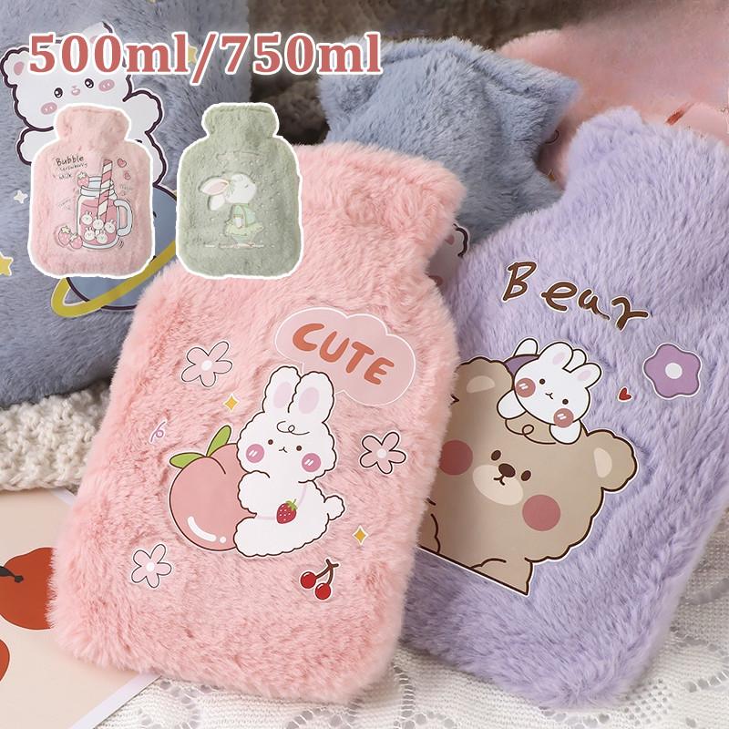 Túi Nước Nóng Ấm Áp Túi Chườm Nóng Bụng Hai Mục Đích Để Giảm Đau Bụng Kinh Nhiều Họa Tiết Dễ Thương Có Sẵn Trong 500ml 750ml hot pack