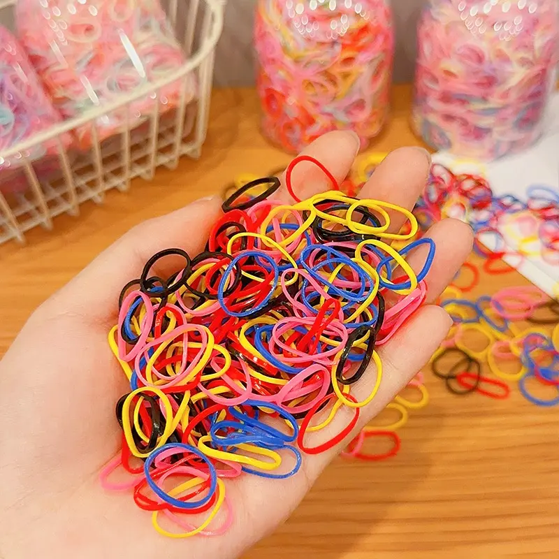 Dây Buộc Tóc Cho Trẻ Em, 1000 Chiếc, Màu Pastel Dễ Thương, Phong Cách Hàn Quốc, Scrunchie Không Gây Hại, Phụ Kiện Tóc Bé Gái Thời Trang 1