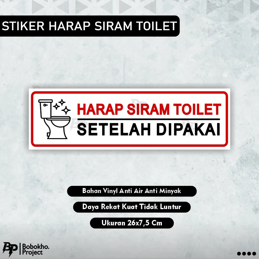 Sign Sticker harap siram toilet setelah dipakai / stiker harap siram toilet setelah pakai / sticker toilet / sticker kamar mandi