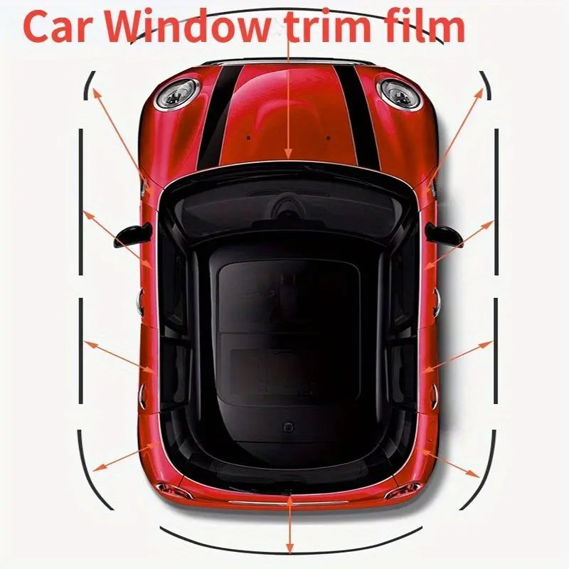 Car Window Tint Film, 1pc Car Window Tint Roll, Car Exterior Accessories, Universal Car Sticker, Car Threshold Strip Sticker, Central Post Sticker, Automotive, Vehicle, Length Adjustable Tint Film 7