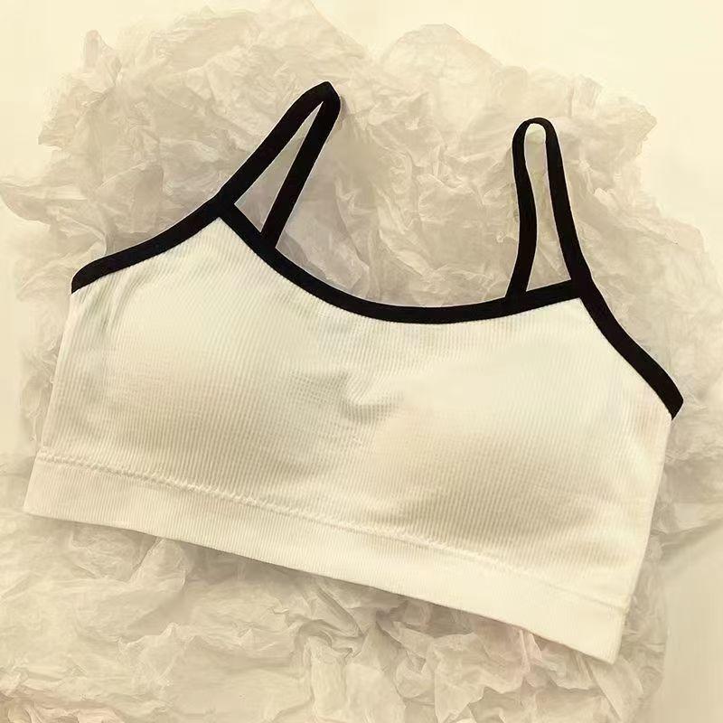 High School Student Underwear for Girls, Developmental Period, Gathered, Anti-Sagging, Detachable, Camisole, Wireless, Tube Top for Girls 5