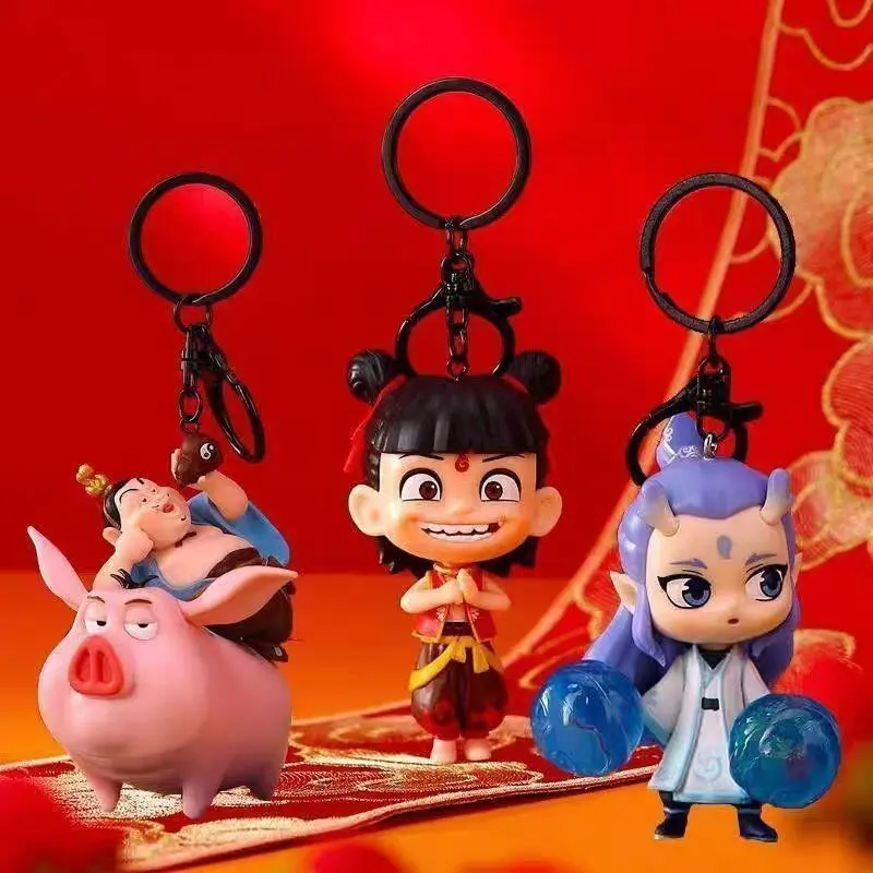 2 Doll 3D Three Dimensional Magic Boy in the Sea Peripheral Keychain AO Bingtai Yi Truly Nezha Schoolbag Mobile Phone Pendant Toy
