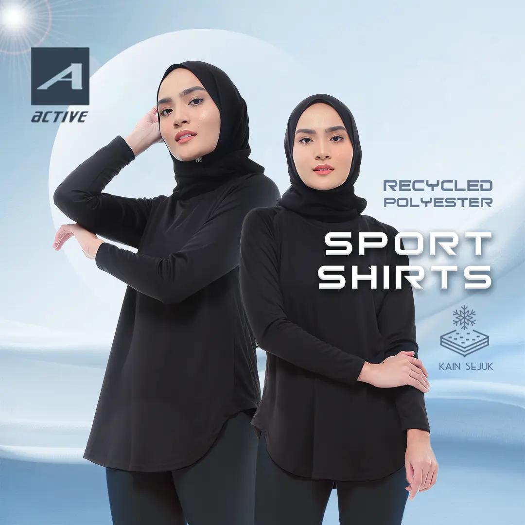 EMAX baju Sukan Muslimah Cepat Kering ready stock (M-6XL) Lengan Panjang Cutting Longgar Cepat Kering Women Sport Shirt/Yoga Shirt Long Sleeve Loose Cut running outfit