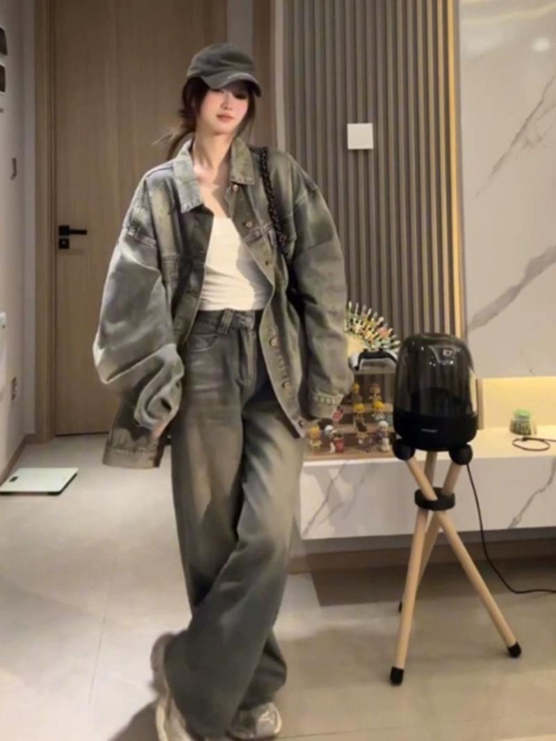 Product Introduction of Áo Khoác Denim Cổ Điển Mỹ Dành Cho Nữ, Thiết Kế Dáng Rộng Rãi, Phong Cách Độc Đáo Áo Khoác Chà Sờn, Hàng Mới Về Mùa Thu 2024 6