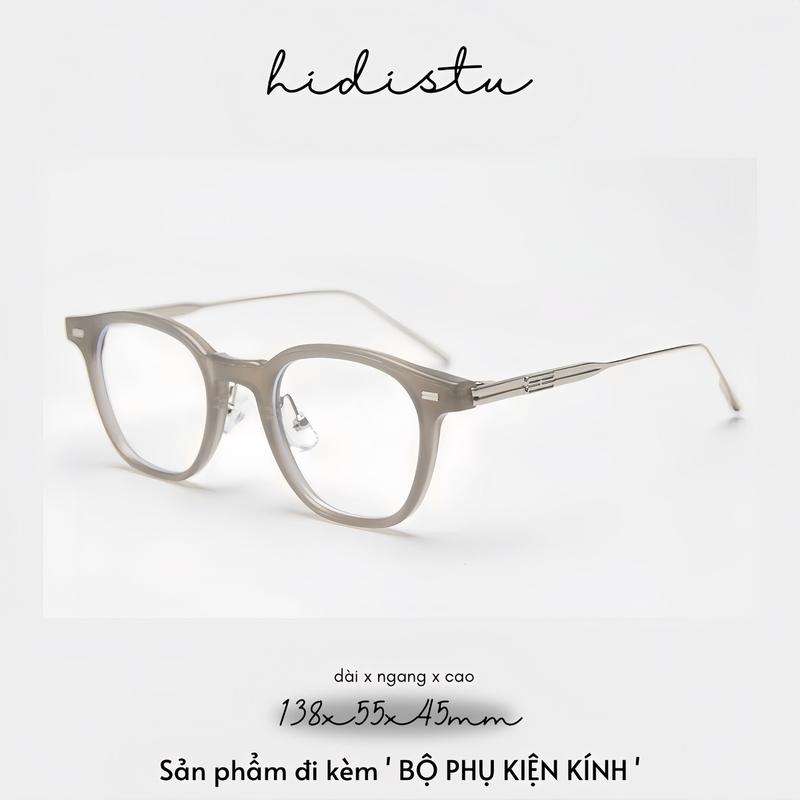 Gọng kính vuông Rikki càng kính kim loại cao cấp. Form kính trung bình nhỏ dễ mang. Unisex nam và nữ. Hidi Studio Eyewear