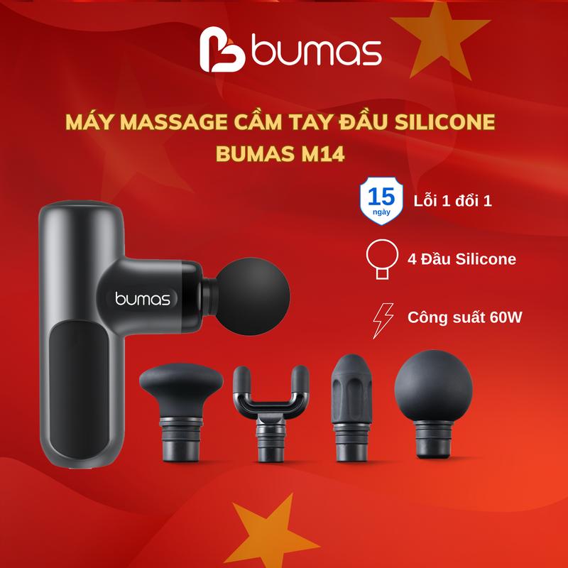 [BUMAS] Máy massage cầm tay đầu silicone BUMAS M14 - máy mát xa cầm tay mini rung mạnh