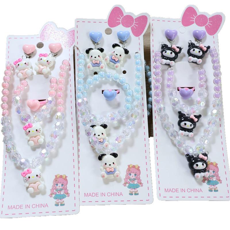Bộ Vòng Cổ, Vòng Tay, Hoa Tai, Đồ Trang Sức Hoạt Hình, Dành Cho Trẻ Em, Chủ Đề KT Melody, 5 Cái / Bộ, Thích Hợp Cho Bé Gái 0