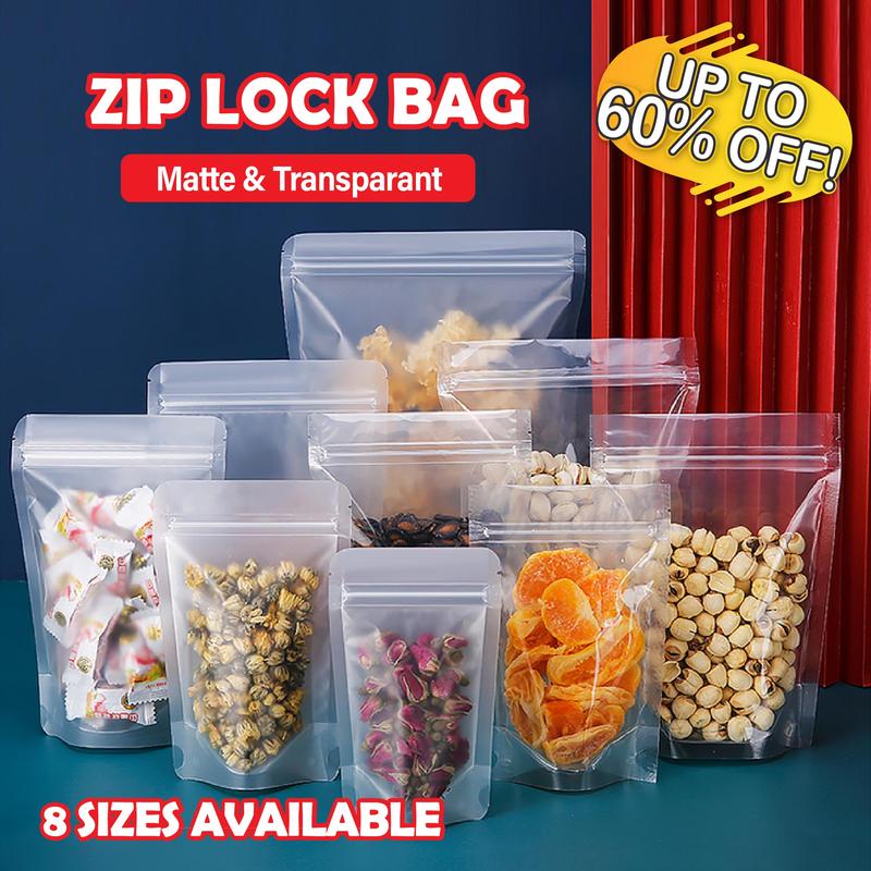 50PCS Standing Ziplock Beg | Standing Ziplock Jernih Anti Lembap ...