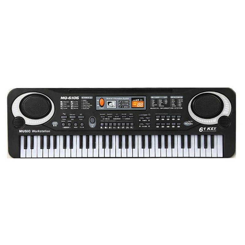  Đàn điện tử piano 61 phím kèm mic dễ thương cho bé 1 loa phát to rõ dùng pin sạc USB điện tiện lợi kích thước 54x17x5cm 