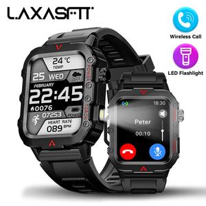 Jam Tangan Pintar Sukan Lelaki, LAXASFIT, Skrin 1.71 inci, dengan Oksigen Darah dan Bluetooth, Jam Tangan Bercakap, Pelbagai Sukan, Lampu Suluh LED, Sesuai untuk Aktiviti Luar