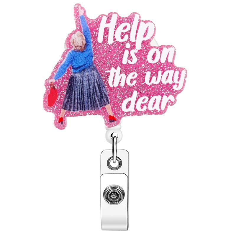 Cute Badge Holder, 1 Count Retractable Badge Reel, Easter Gifts, Creative ID Badge Holder with Clip for Nurse Doctor Student Worker Volunteer 4