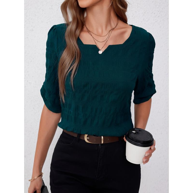 Casual Solid Split Joint Buckle Cardigan Collar Tops(5 colors) Casual Solid Split Joint Buckle Cardigan Collar Tops(5 colors)